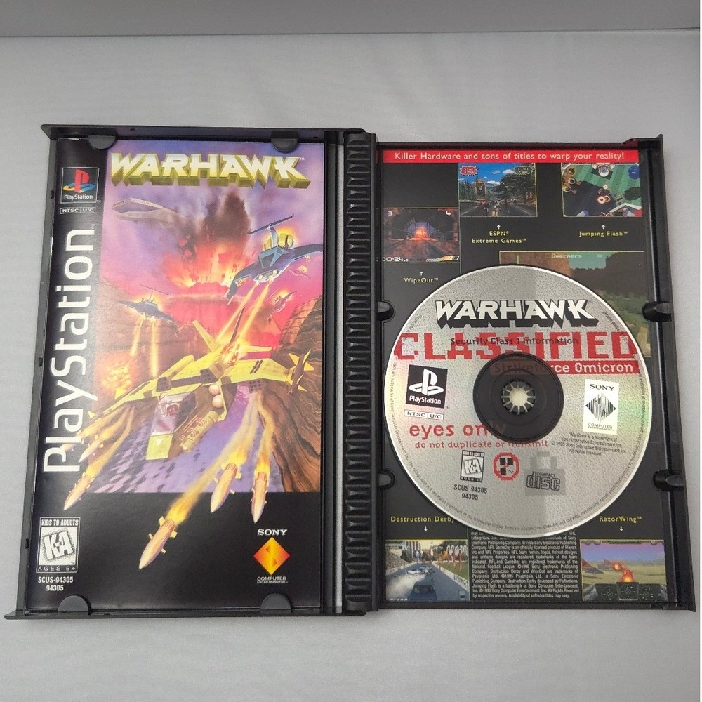 Warhawk PlayStation 1 (PS1)‎ Long Box - Complete in Box (CIB) W/ Reg Card Tested - Picture 6 of 13